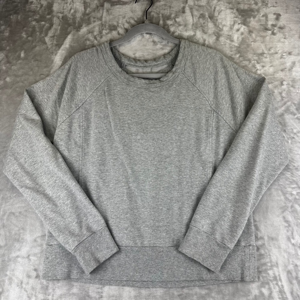 Zella Sweatshirt Womens Large Gray Lattice Strappy Back Raglan Pullover (1623)
